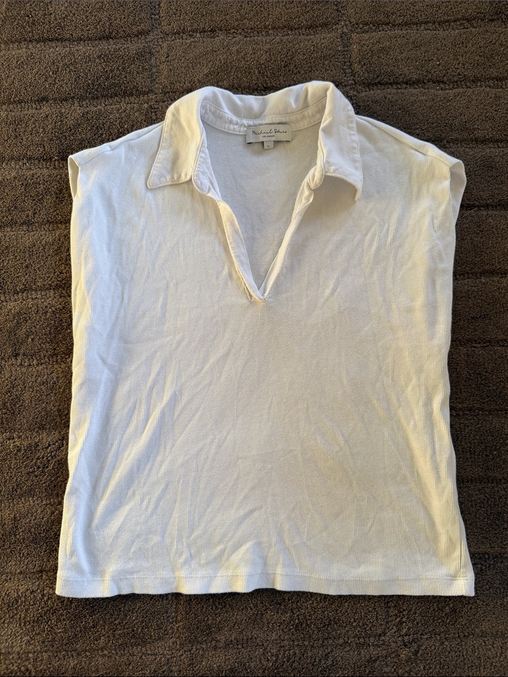 Michael Stars White Sleeveless Polo